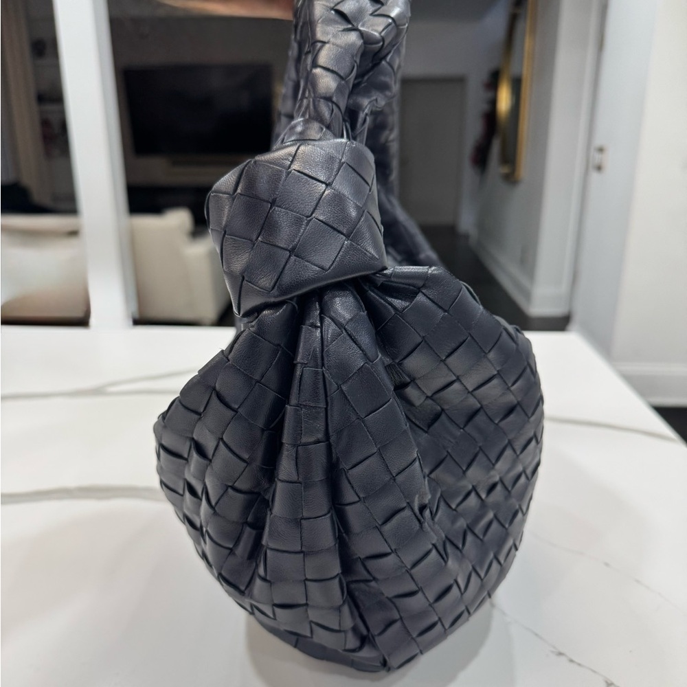 Bottega Veneta black Jodie Woven Shoulder Bag Medium